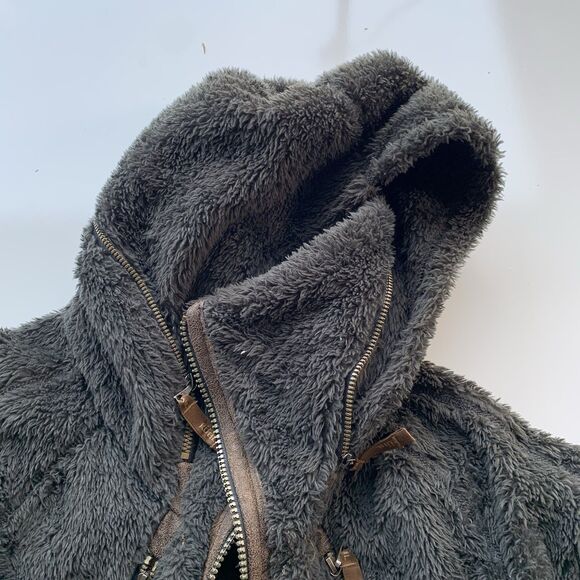 Kuhl Flight Jacket Women's M Brown Full Zip Stowaway Hood Fleece Raglan Sleeve - Picture 9 of 15